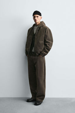 VELOUR HOODED PUFFER JACKET