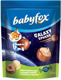 BabyFox, конфеты шоколадные Galaxy sphere с фундуком, 130 г