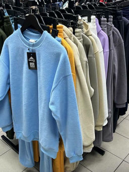 Женский костюм, интерсофт, свитшот и брюки прямые со стрелками, голубой - Knitka wear фото 10