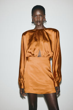 Vestido drapeado de sat?n - H&m фото 5
