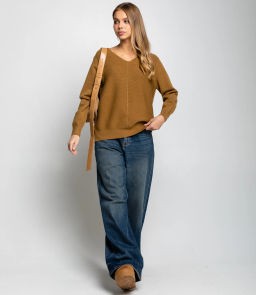 Джемпер #КТ8208, тёмно-бежевый - Dommod фото 4