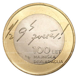 Монета 3 евро 2017 года Словения  100 лет майской декларации