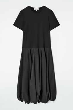 VESTIDO MIDI CON DOBLADILLO ESTILO GLOBO