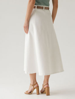 Юбка на запАх из эластичного денима