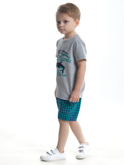 Комплект с шортами UD 4709/4710 серый/синий - Mini maxi фото 19
