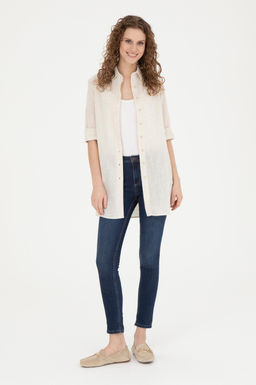 Женская рубашка цвета хаки с длинным рукавом светлого цвета - U.s. polo assn фото 11