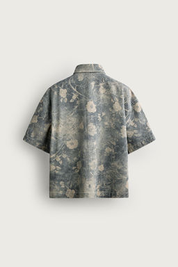 CAMISA RELAXED FIT ESTAMPADO FLORAL LAVADO / Azul claro - Zara фото 7