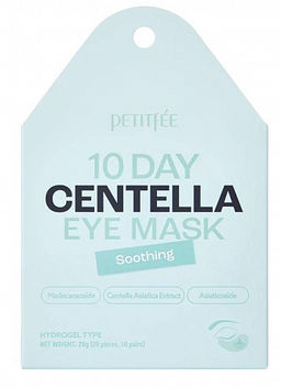 Petitfee 10Day Centella Eye Mask Soothing, 20ea - Успокаивающие гидрогелевые патчи для глаз