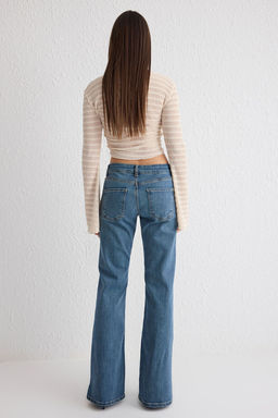 Mavi Dusuk Bel Comfort/Esnek Flare Jeans TWOSS25JE00105 - Trendyolmilla фото 5