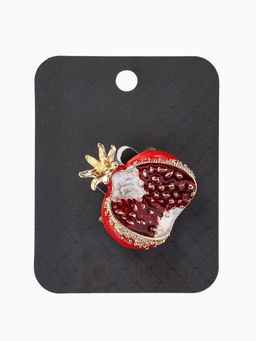 Брошь «Гранат» в разрезе, зерна, цвет крано-белый в золоте