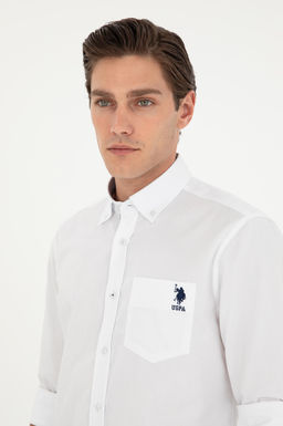 Мужская белая рубашка с длинным рукавом - U.s. polo assn фото 2