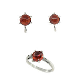 Комплект "Аделия" янтарь (имитация) размер кольца 18