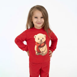 Комплект ясельный красный мишка КМ-1413 (74, 48)