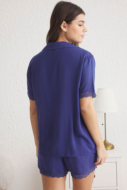 Trendyolmilla Siyah Dantelli Viskon Sortlu Dokuma Pijama Tak?m? THMSS24PT00181  фото 18