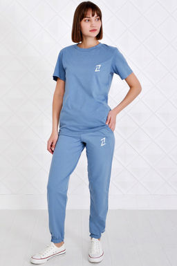 Арт. 2349 Костюм женский грязно-голубой 44-52 (5 шт) Цвет:верх-грязно-голубой, низ-грязно-голубой - Калинка фото 2