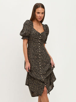 Платье штапель черный с бежевым - Tantino фото 16