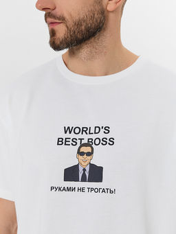 Футболка мужская белая с принтом