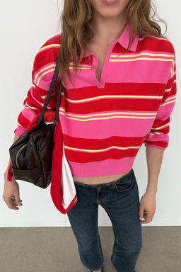 STRIPED KNIT POLO