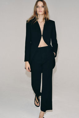 PANTAL?N CROPPED FLARE ZW COLLECTION LIMITED EDITION / Negro - Zara фото 6