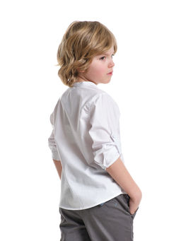 Рубашка голубая для школы на праздник UD 7950 голубой - Mini maxi фото 18