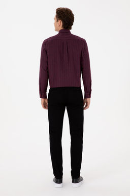 Erkek Slim Fit Siyah Kanvas Pantolon