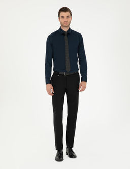Lacivert Ex. Slim Fit Uzun Kollu Basic G_mlek