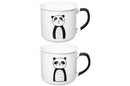 Набор 2 кружек 400 мл 12,5*9,5*8,8 см "Две панды", фарфор