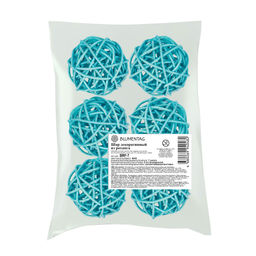 Blumentag BRF-7 Шар декоративный из ротанга d. 7 см 6 шт. №05 бирюзовый