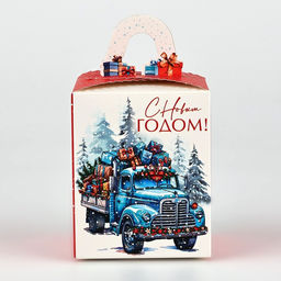 Цена за 2 шт. Коробка подарочная новогодняя складная С Новым годом! 9?11?9 см