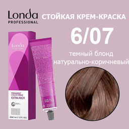 Стойкая краска 6/07 темный блонд натурально-коричневый LondaColor