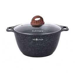 Кастрюля алюмин. 3л (стекл.крышка) (АП) "Granit ultra Induction" blue (кгги32а) (Кукмара)