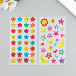 Цена за 3 шт. Наклейка пластик «Ночное небо», 9.5×17.5 см, МИКС