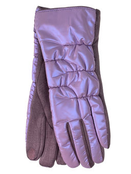 Элегантные женские перчатки из кожи и велюра, цвет шоколад - Greta фото 27