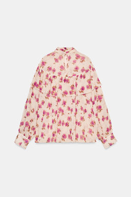 PRINTED RUFFLED BLOUSE - Zara фото 13