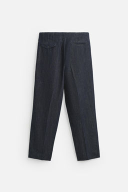CROPPED WIDE-LEG DENIM TROUSERS - Zara фото 8