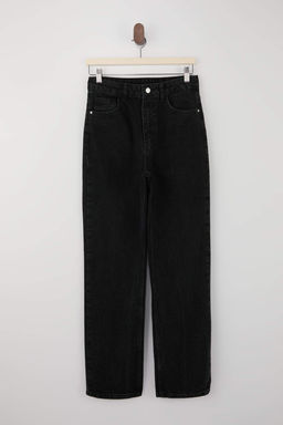 Siyah Normal Bel 100% Pamuk Straight Duz Kesim Jeans TWOSS26JE00096