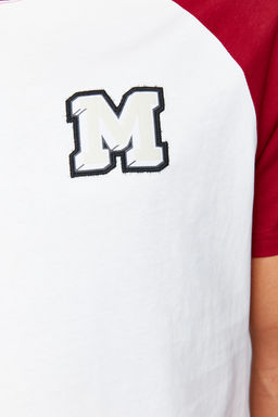 TRENDYOL MAN Bordo Ekru Nak?sl? Reglan Kol Orme Sortlu Pijama Tak?m? TMNSS24PT00007 - Trendyolmilla фото 4