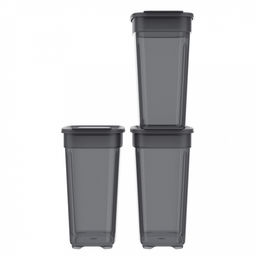 Контейнеров для сыпучих продуктов, набор 3 штук: 1,4л 3шт, полипропилен, дымчатый (Россия) - Домашняя мода фото 2