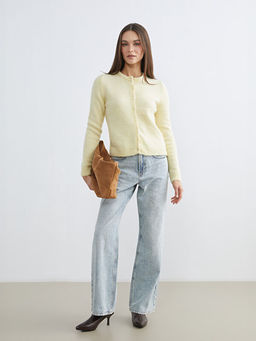 Bisiklet Yaka Y?n Kar???ml? Kad?n Triko H?rka