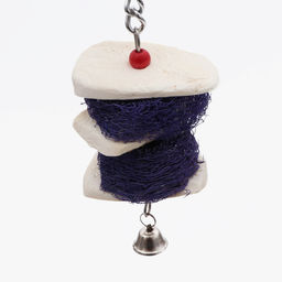 Игрушка с панцирем каракатицы, люфой и колокольчиком, 20 х 5 см, фиолетовая - Пижон фото 4