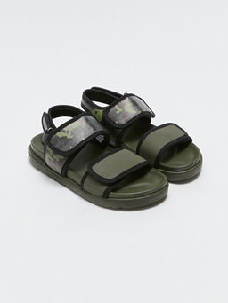 Bask?l? Erkek ?ocuk Sandalet