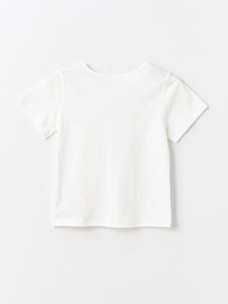 Bisiklet Yaka Bask?l? K?sa Kollu K?z ?ocuk Ti??rt ve ?ort - Waikiki фото 3