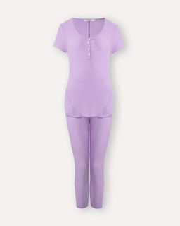 Пижамный комплект из трикотажного полотна в рубчик - Deseo фото 4