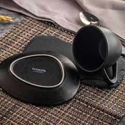 ROCK BLACK ЧАЙНАЯ ПАРА 200мл. фарфор, арт. DM8026