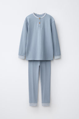 6-14 A?OS/ PIJAMA TEXTURA LISO / Azul