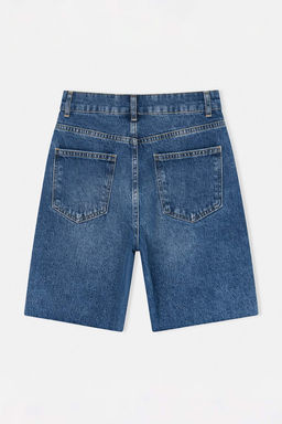 Koyu Mavi Yuksek Bel City Boy Denim Sort TWOSS26SR00107 - Trendyolmilla фото 2