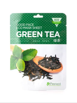 Good Face Eco Mask Sheet Green Tea - Тканевая маска для лица с зеленым чаем, 23 мл