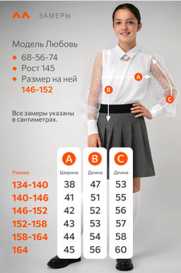 Нарядная блузка для девочки с длинным рукавом Happyfox