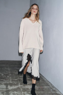 ZW COLLECTION LACE MIDI SKIRT - Zara фото 6