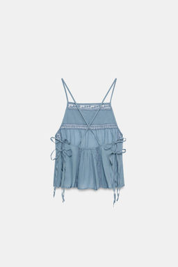 TOP TIRANTES BORDADOS / Azul - Zara фото 6